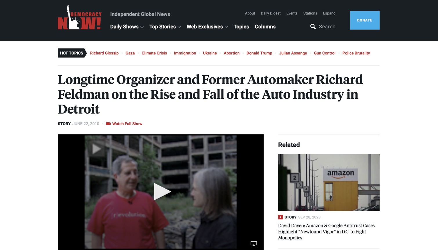 Longtime Organizer And Former Automaker Richard Feldman On The Rise And ...